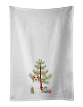 Load image into Gallery viewer, Beagle Red and White Red Ticked #1 Christmas White Kitchen Towel Set of 2