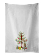 Load image into Gallery viewer, Chihuahua Silver and Tan Christmas White Kitchen Towel Set of 2