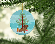 Load image into Gallery viewer, Dachshund Chocolate Christmas Ceramic Ornament