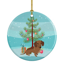 Load image into Gallery viewer, Dachshund Chocolate Christmas Ceramic Ornament