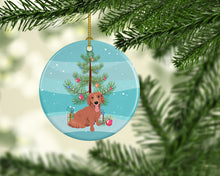 Load image into Gallery viewer, Dachshund Red #1 Christmas Ceramic Ornament
