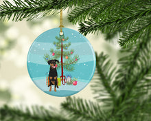 Load image into Gallery viewer, Doberman Pinscher Black and Rust Natural Ears #1 Christmas Ceramic Ornament