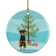 Load image into Gallery viewer, Doberman Pinscher Black and Rust Natural Ears #1 Christmas Ceramic Ornament