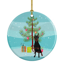 Load image into Gallery viewer, Doberman Pinscher Black Cropped Ears Christmas Ceramic Ornament