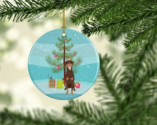 Load image into Gallery viewer, Doberman Pinscher Red and Rust Natural Ears #1 Christmas Ceramic Ornament