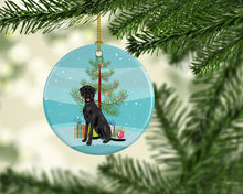 Load image into Gallery viewer, Doodle Black and Tan Christmas Ceramic Ornament