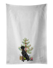 Load image into Gallery viewer, Doodle Black and Tan Christmas White Kitchen Towel Set of 2