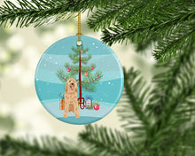 Load image into Gallery viewer, Doodle Fawn #3 Christmas Ceramic Ornament