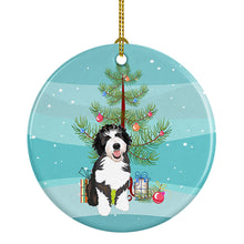 Load image into Gallery viewer, Doodle Silver and White #1 Christmas Ceramic Ornament