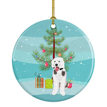 Load image into Gallery viewer, Doodle Silver and White #2 Christmas Ceramic Ornament