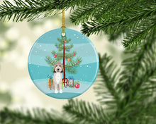 Load image into Gallery viewer, Doodle Tricolor #1 Christmas Ceramic Ornament