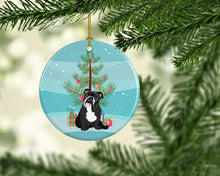 Load image into Gallery viewer, English Bulldog Black and White Christmas Ceramic Ornament
