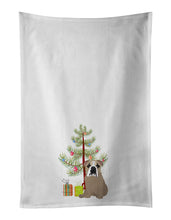 Load image into Gallery viewer, English Bulldog Lilac Tricolor Christmas White Kitchen Towel Set of 2