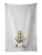 Load image into Gallery viewer, English Bulldog Tricolor #2 Christmas White Kitchen Towel Set of 2