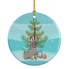 Load image into Gallery viewer, French Bulldog Blue Christmas Ceramic Ornament