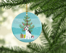 Load image into Gallery viewer, Siberian Husky Puppy Christmas Ceramic Ornament