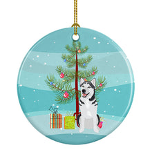 Load image into Gallery viewer, Siberian Husky Silver and White #1 Christmas Ceramic Ornament