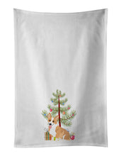 Load image into Gallery viewer, Pembroke Corgi Red and White Christmas White Kitchen Towel Set of 2
