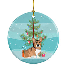 Load image into Gallery viewer, Pembroke Welsh Corgi Sable and White Christmas Ceramic Ornament