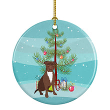 Load image into Gallery viewer, Pit Bull Chocolate Christmas Ceramic Ornament