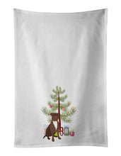 Load image into Gallery viewer, Pit Bull Chocolate Christmas White Kitchen Towel Set of 2