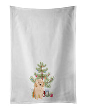 Load image into Gallery viewer, Poodle Toy Apricot #2 Christmas White Kitchen Towel Set of 2