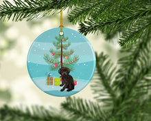 Load image into Gallery viewer, Poodle Toy Brown Christmas Ceramic Ornament