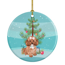 Load image into Gallery viewer, Poodle Toy Red Christmas Ceramic Ornament