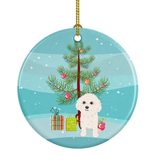 Load image into Gallery viewer, Poodle Toy White Christmas Ceramic Ornament