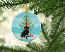 Load image into Gallery viewer, Pug Black #2 Christmas Ceramic Ornament