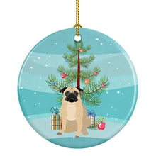 Load image into Gallery viewer, Pug Fawn #1 Christmas Ceramic Ornament