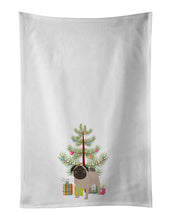 Load image into Gallery viewer, Pug Fawn #4 Christmas White Kitchen Towel Set of 2