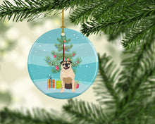 Load image into Gallery viewer, Pug Fawn #5 Christmas Ceramic Ornament