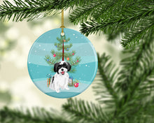 Load image into Gallery viewer, Shih-Tzu Black and White #3 Christmas Ceramic Ornament