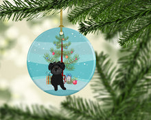 Load image into Gallery viewer, Shih-Tzu Black Christmas Ceramic Ornament
