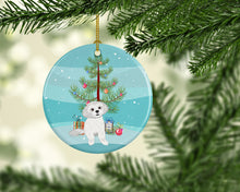 Load image into Gallery viewer, Shih-Tzu Silver and White #1 Christmas Ceramic Ornament