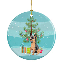 Load image into Gallery viewer, Yorkie Black and Gold #2 Christmas Ceramic Ornament