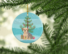 Load image into Gallery viewer, Yorkie Blue and Tan #1 Christmas Ceramic Ornament