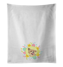Load image into Gallery viewer, Yorkie Blue and Gold Easter White Kitchen Towel Set of 2