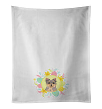 Load image into Gallery viewer, Yorkie Chocolate Puppy Easter White Kitchen Towel Set of 2