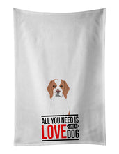 Load image into Gallery viewer, Beagle Red and White Red Ticked #1  White Kitchen Towel Set of 2