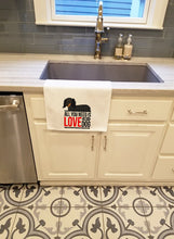 Load image into Gallery viewer, Dachshund Black and Tan #2  White Kitchen Towel Set of 2