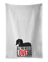 Load image into Gallery viewer, Dachshund Black and Tan #2  White Kitchen Towel Set of 2