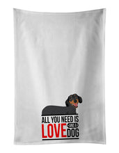 Load image into Gallery viewer, Dachshund Black and Tan #3 White Kitchen Towel Set of 2
