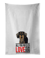 Load image into Gallery viewer, Dachshund Black and Tan #4 White Kitchen Towel Set of 2
