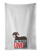Load image into Gallery viewer, Dachshund Chocolate and Tan White Kitchen Towel Set of 2