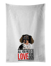 Load image into Gallery viewer, Dachshund Dapple #1 White Kitchen Towel Set of 2