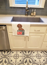 Load image into Gallery viewer, Dachshund Red #2 White Kitchen Towel Set of 2