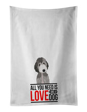 Load image into Gallery viewer, Doodle Silver #1  White Kitchen Towel Set of 2