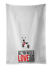 Load image into Gallery viewer, Doodle Silver and White #2  White Kitchen Towel Set of 2